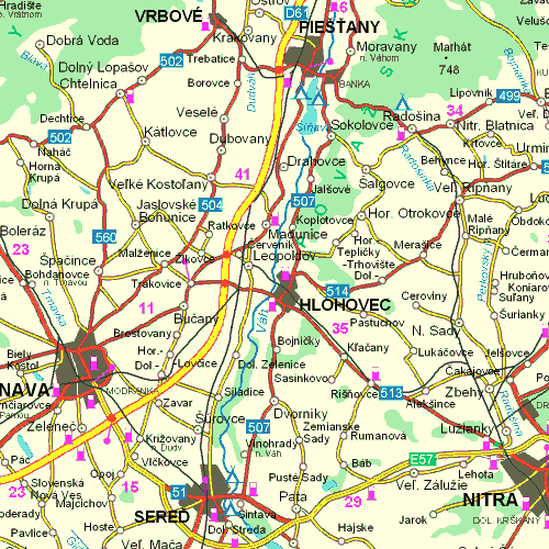 Mapa okolia Leopoldova 